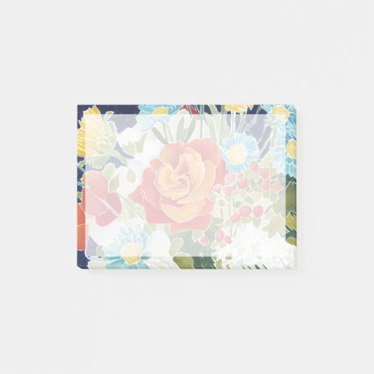 Mitternachtsblumen-IV Post-it Klebezettel (Vorderseite)