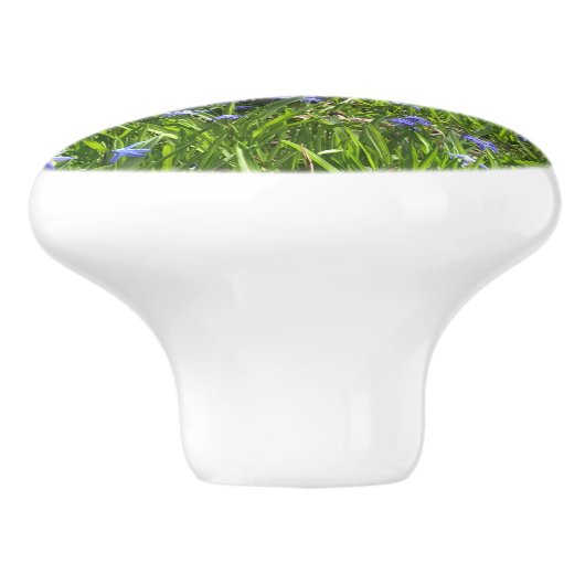 Mitternachtsblumen Schwanz Knöchelhähnchen Keramikknauf (Seitenansicht)