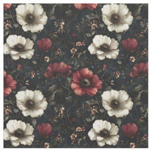 Mitternachtsblut - Dunkle Moody - Blume Stoff