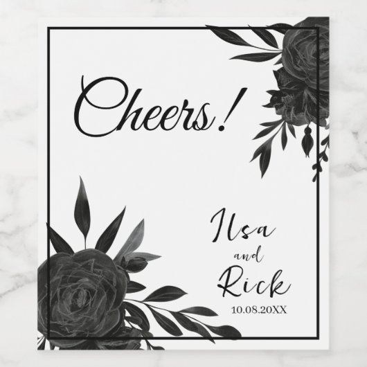 Mitternachtsblut: Eine dunkle Blumenhochzeit Weinetikett (Einzelnes Label)