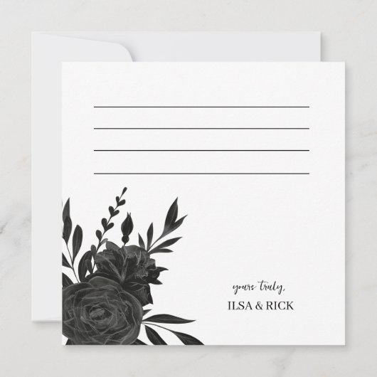 Mitternachtsblut: Eine dunkle Blüte Dankeskarte (Rückseite)