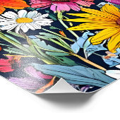 Mitternachtsblut - florales nahtloses Muster Fotodruck (Ecke)