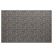 Mitternachtsblut: Orange und Blue Floral Symphony Stoff (Yard (91,4 cm))