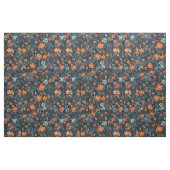 Mitternachtsblut: Orange und Blue Floral Symphony Stoff (Fat Quarter (45,7 x 55,9 cm))