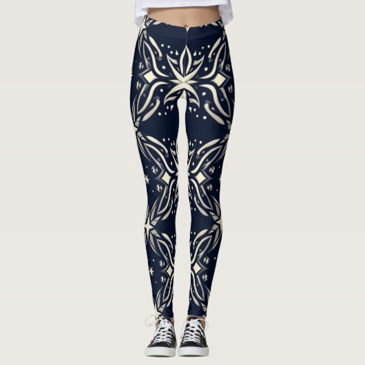 Mitternachtsblut Symmetrische Leggings (Vorderseite)