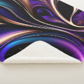 Mitternachtsblut - Tief Lila, Aquamarin und Gold A Sherpadecke (3/4)