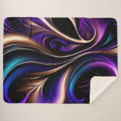 Mitternachtsblut - Tief Lila, Aquamarin und Gold A Sherpadecke (Vorderseite (Horizontal))