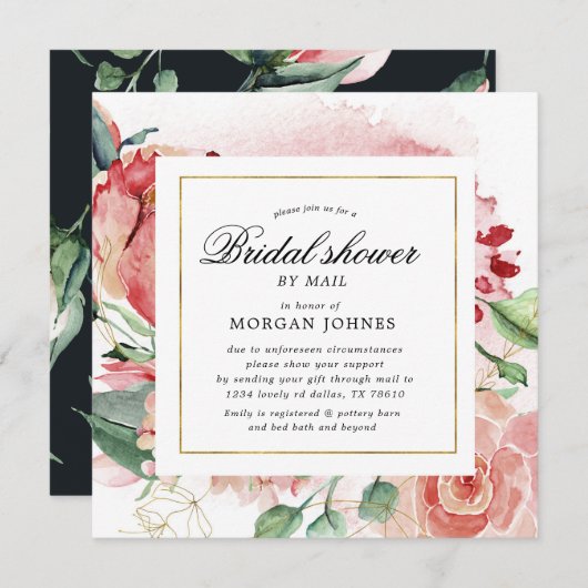 Mitternachtsblüte blumengeschmücktes Brautparty pe (Vorne/Hinten)