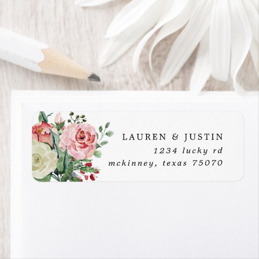 Mitternachtsblüte Blumenhochzeit Rücksendeadresse (Insitu)