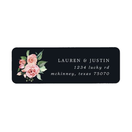 Mitternachtsblüte Blumenhochzeit Rücksendeadresse (Vorne)