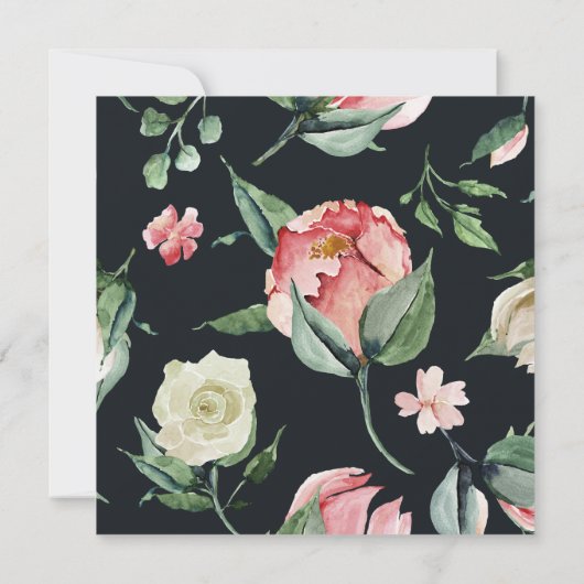 Mitternachtsblüte Blumenquadrat Brautparty (Rückseite)