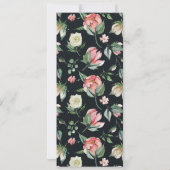 Mitternachtsblüte Blütenblüte Hochzeitsessen Menü Einladung (Rückseite)