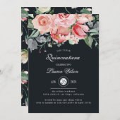 Mitternachtsblüte Blütenblüte Quinceanera Einladung (Vorne/Hinten)