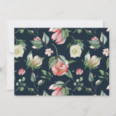 Mitternachtsblüte elegante Verlobung Einladung (Rückseite)