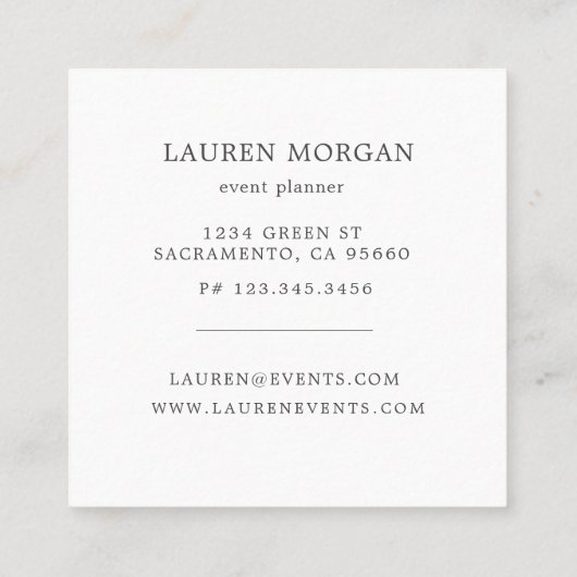 Mitternachtsblüte floraler Platz Visitenkarte (Rückseite)