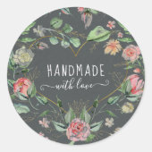 Mitternachtsblüte handgefertigt mit Liebe Runder Aufkleber (Vorderseite)