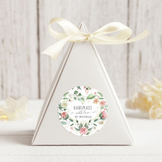 Mitternachtsblüte handgefertigt mit Liebe Runder Aufkleber