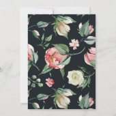 Mitternachtsblüte Rose Blumenankündigung Einladung (Rückseite)