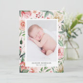 Mitternachtsblüte Rose Blumenankündigung Einladung (Stehend Vorderseite)