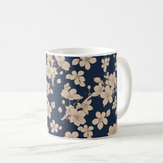 Mitternachtsblüte-Tasse Kaffeetasse (VorderseiteRechts)