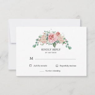 Mitternachtsblüten-Blumen-RSVP-Antwortkarte RSVP Karte
