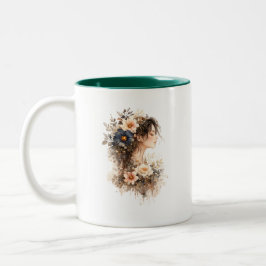 Mitternachtsblüten-Blumen-Tasse Zweifarbige Tasse