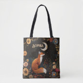 Mitternachtsblüten-Fuchs-Waldland Tasche (Vorderseite)