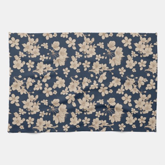 Mitternachtsblüten Geschirrtuch (Horizontal)