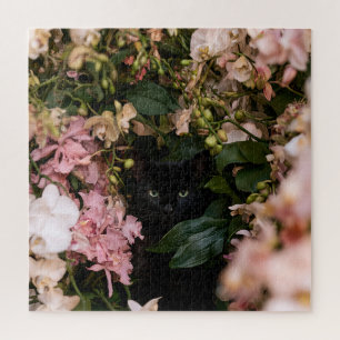 Mitternachtsblüten Katzen Puzzle