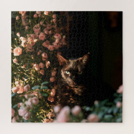 Mitternachtsblüten Katzen Puzzle