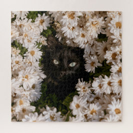 Mitternachtsblüten Katzen Puzzle