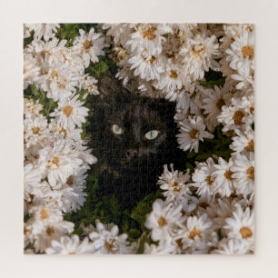 Mitternachtsblüten Katzen Puzzle
