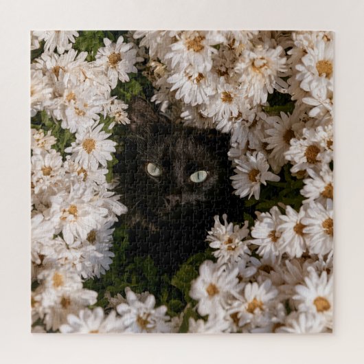 Mitternachtsblüten Katzen Puzzle (Vertikal)