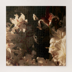 Mitternachtsblüten Katzen Puzzle