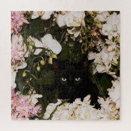 Mitternachtsblüten Katzen Puzzle