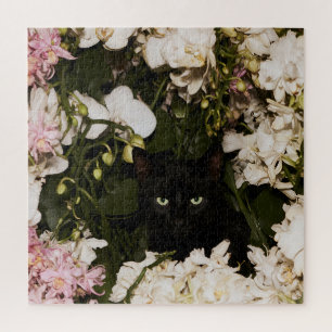 Mitternachtsblüten Katzen Puzzle