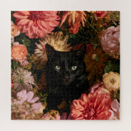 Mitternachtsblüten Katzen Puzzle