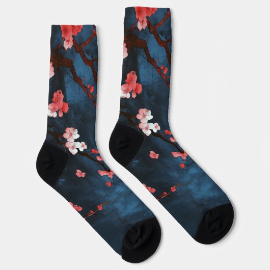 Mitternachtsblüten Socken (Rechts)