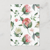 Mitternachtsblütenkarte mit den Blumendetails Begleitkarte (Rückseite)