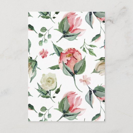 Mitternachtsblütenkarte mit den Blumendetails Begleitkarte (Rückseite)