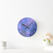 Mitternachtsbögen - Indigogeometrie Runde Wanduhr (Zuhause)