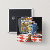 Mitternachtsbuch-Imbiss-Knopf Button (Vorne & Hinten)