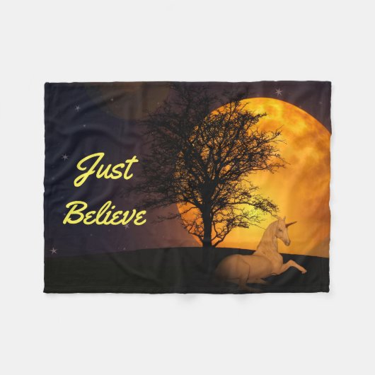 MitternachtsEinhorn Fleecedecke (Vorderseite (Horizontal))