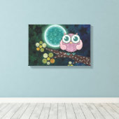 Mitternachtseule eingewickelte Leinwand-Wand-Kunst Leinwanddruck (Insitu (Holzboden))