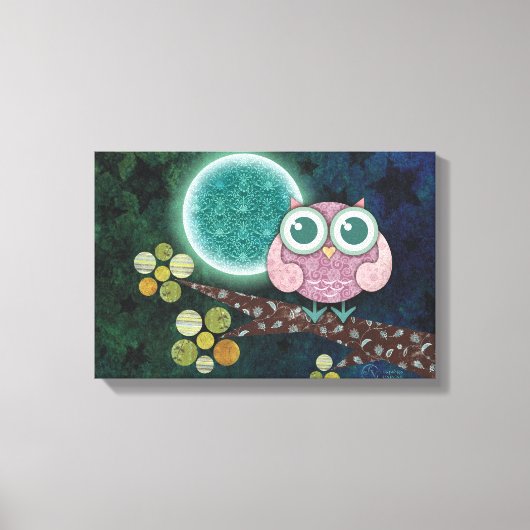 Mitternachtseule eingewickelte Leinwand-Wand-Kunst Leinwanddruck (Vorderseite)