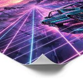 Mitternachtsfahrt — Retro Synthwave Auto Poster (Ecke)