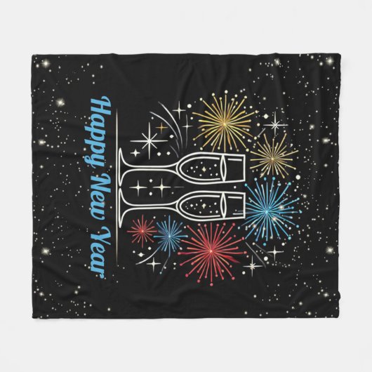 Mitternachtsfeier Fleecedecke (Vorderseite (Horizontal))