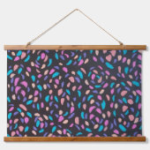 Mitternachtsflug farbenfrohe Print Wandteppich Mit Holzrahmen (Vorne)