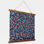 Mitternachtsflug farbenfrohe Print Wandteppich Mit Holzrahmen (Gewinkelt)