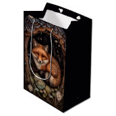 Mitternachtsfox-Geschenktasche Mittlere Geschenktüte (Vorderseite Schrägansicht)